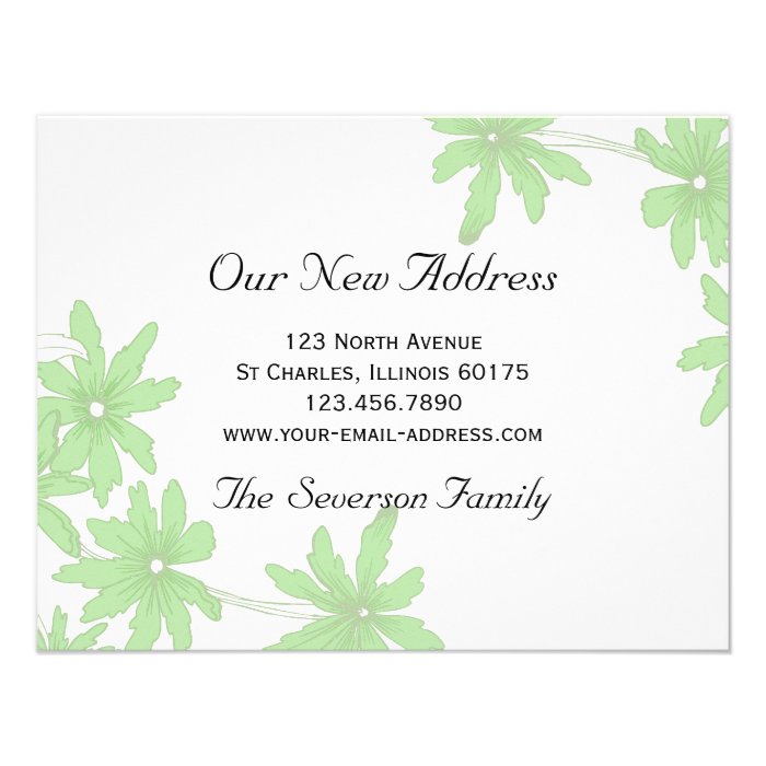 Green Daisies New Address Announcement