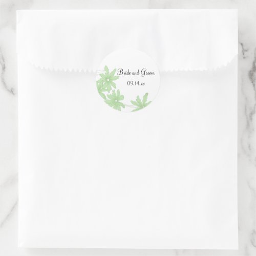 Green Daisies Wedding Envelope Seals