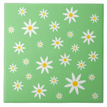 Green Daisy Ceramic Tile