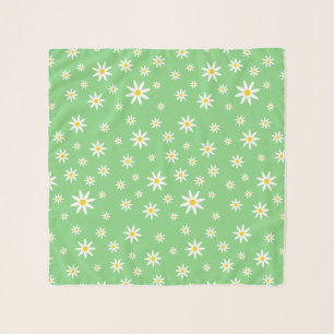 Green Daisy Chiffon Scarf