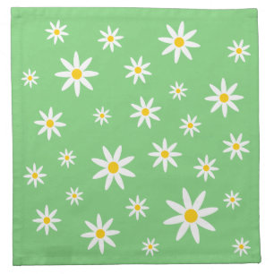 Green Daisy Cloth Napkin