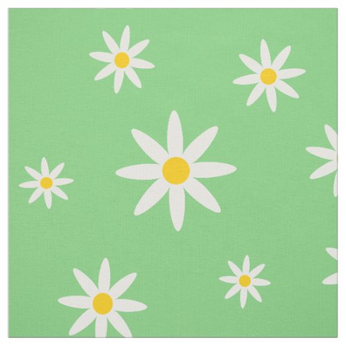 Green Daisy Fabric