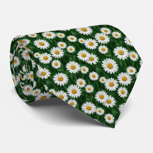 Green Daisy Field Neck Tie