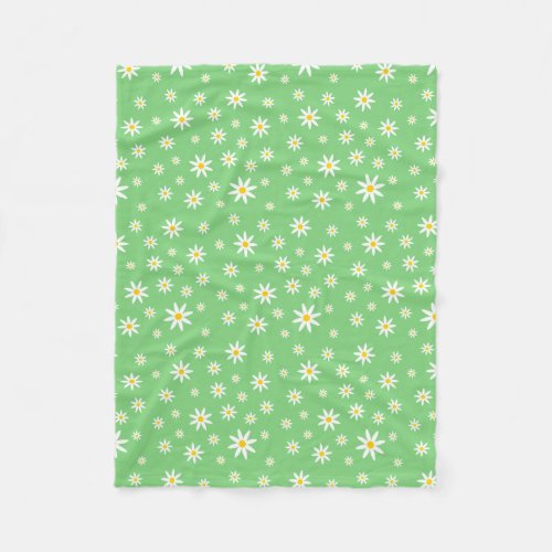 Green Daisy Fleece Blanket