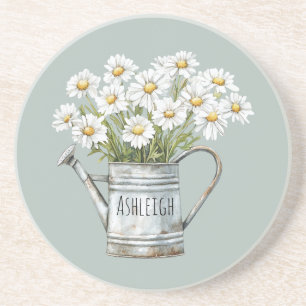 Green Daisy Flowers Coaster