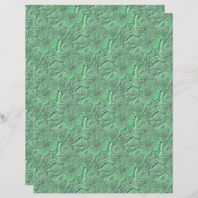 Green Daisy Flowers Nature Art Pattern Scrapbook (Front/Back)