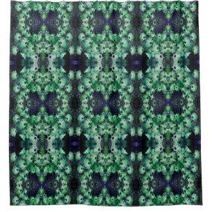 Green Daisy Flowers Nature Art Pattern Shower Curtain