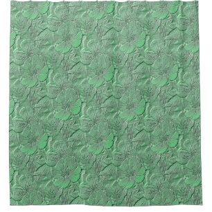 Green Daisy Flowers Nature Art Pattern Shower Curtain