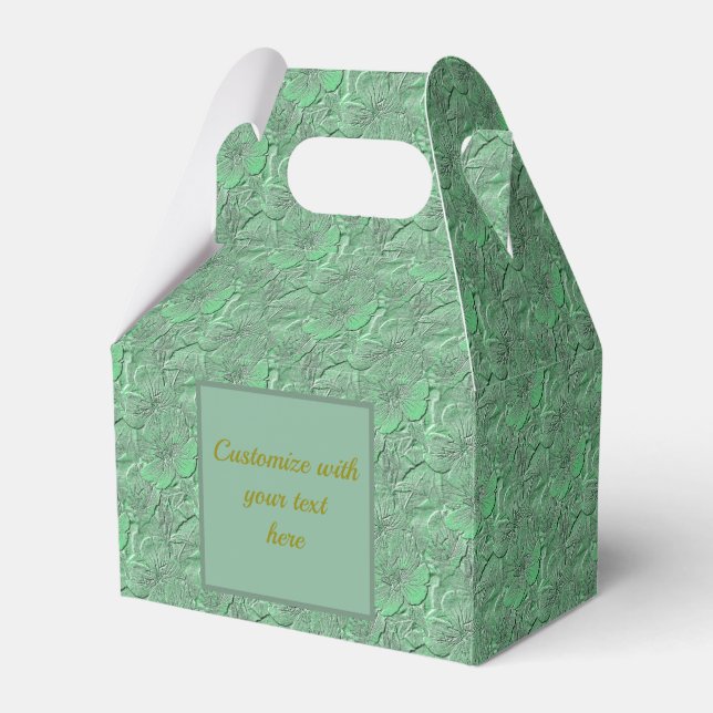 Green Daisy Flowers Nature Art Personalized Favor Boxes (Front Side)