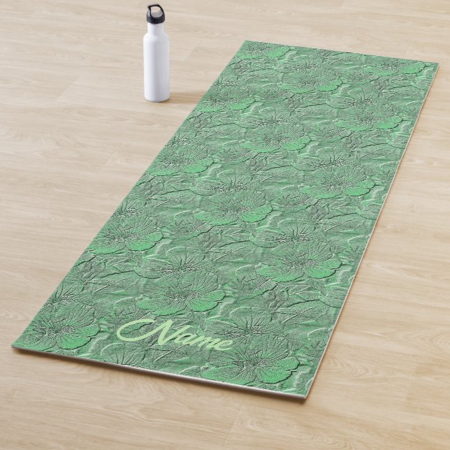 Green Daisy Flowers Nature Art Personalized Yoga Mat (In Situ)