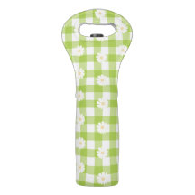 Green Daisy Gingham Pattern