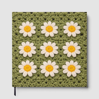 Green Daisy Granny Square Crochet Pattern Floral Guest Book