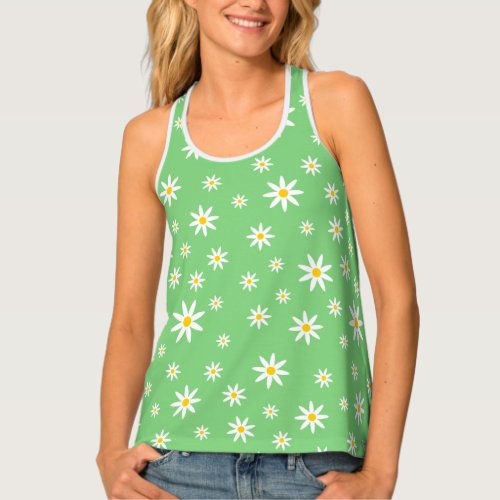 Green Daisy Tank Top