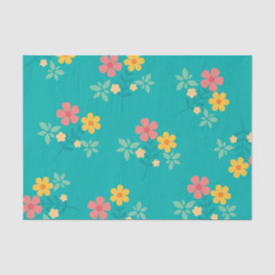 Green Daisy Vintage Bouquet Pattern Tissue Paper