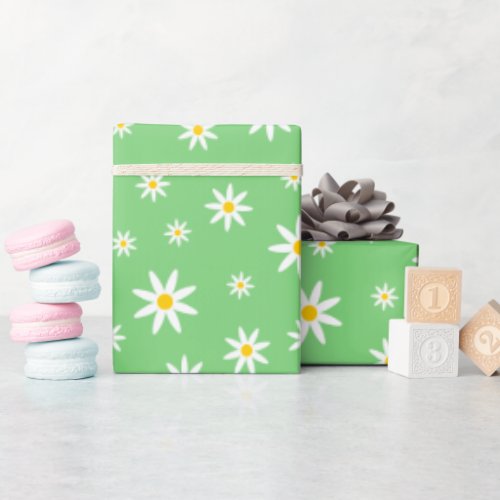 Green Daisy Wrapping Paper