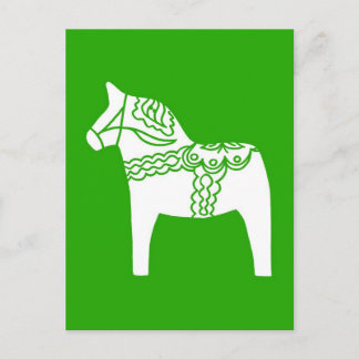 Green Dala Horse Postcard