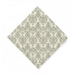 Green Damask Bandana