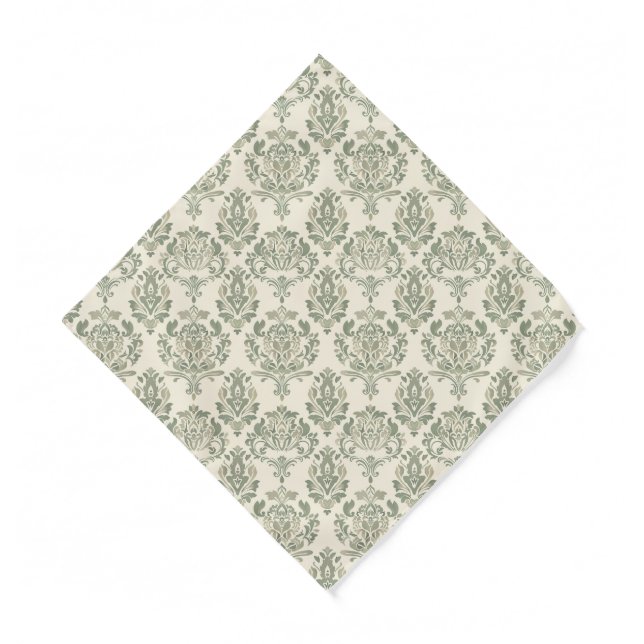 Green Damask Bandana (Front)
