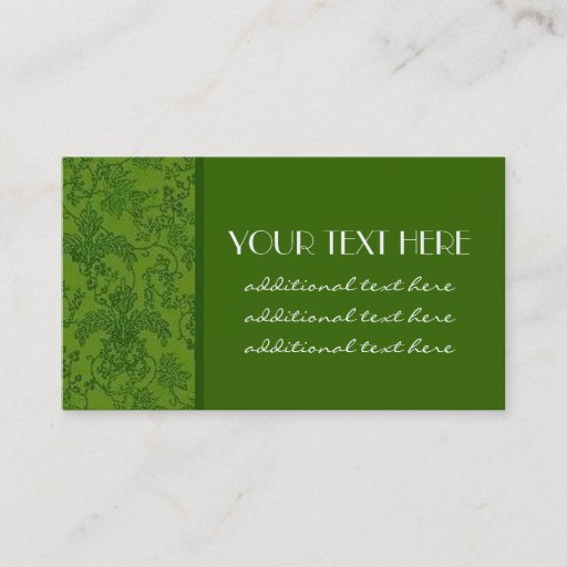 Customizable Green Damask Business Card Template