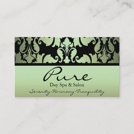 Customizable Green Damask Business Card