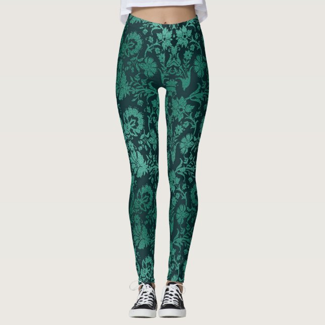 Green damask leggings (Front)