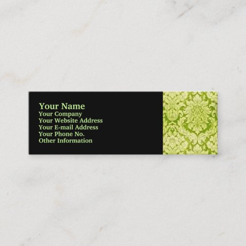GREEN DAMASK BUSINESS CARDS