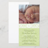 Green Damask Monogram Baptism/Christening (Front/Back)