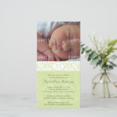 Green Damask Monogram Baptism/Christening (Standing Front)