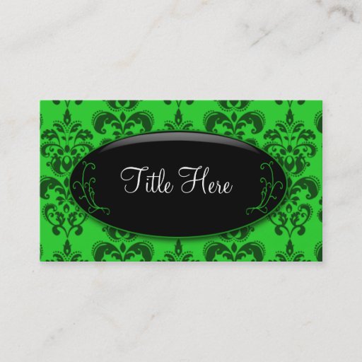 Customizable Green Damask Opal Business Card