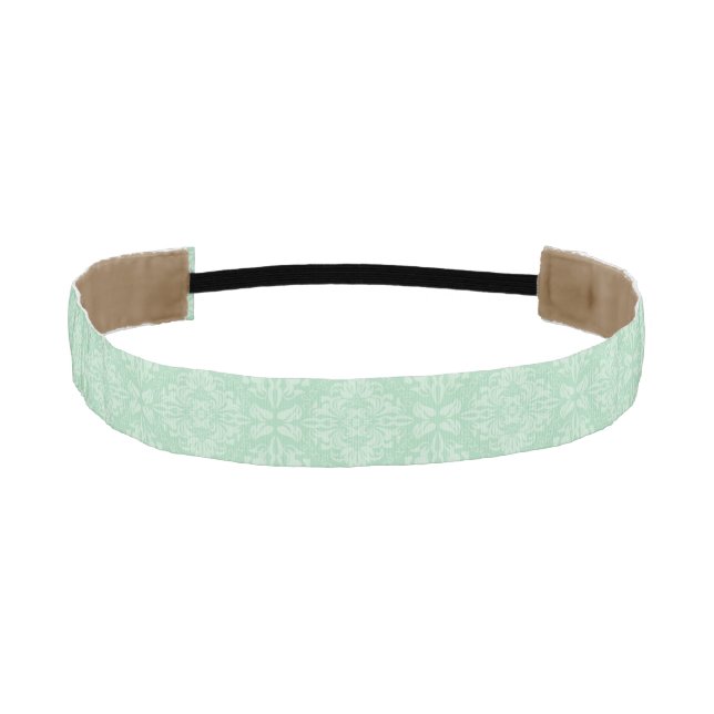 Green damask pattern athletic headband (Front)