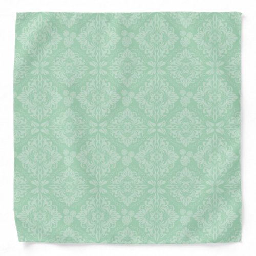 Green damask pattern bandana