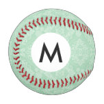 Green damask pattern baseball