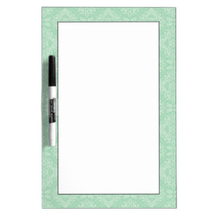 Green damask pattern Dry-Erase board