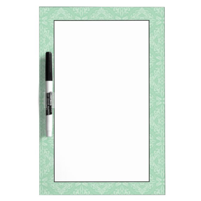 Green damask pattern Dry-Erase board (Front)