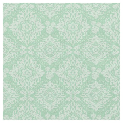 Green damask pattern fabric