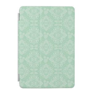 Green damask pattern iPad mini cover