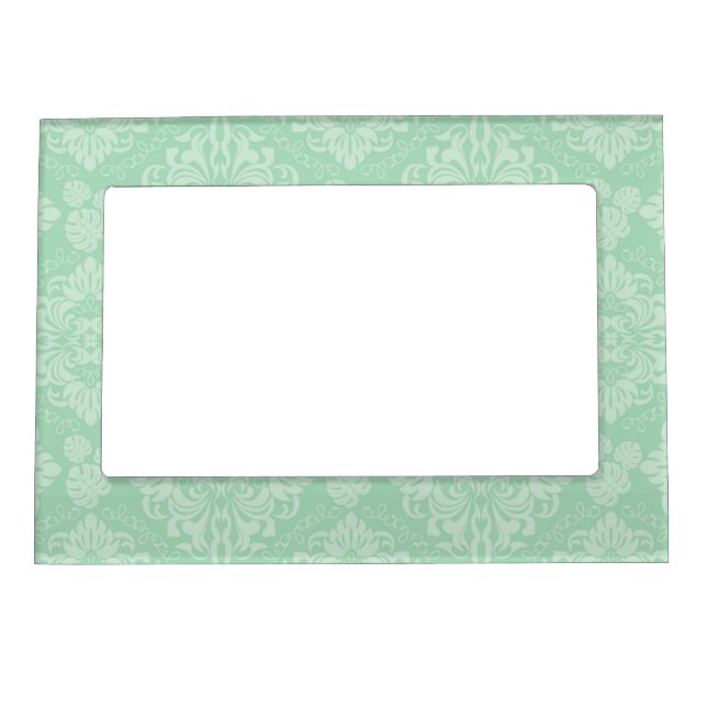Green damask pattern magnetic frame (Front)