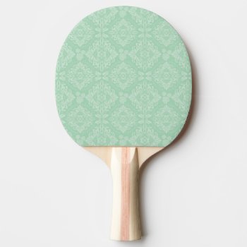 Green Damask Pattern Ping Pong Paddle by trendzilla at Zazzle
