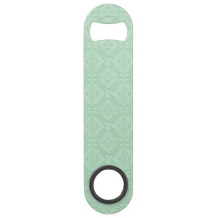 Green damask pattern speed bottle opener