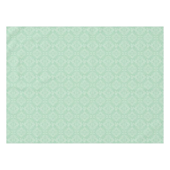 Green damask pattern tablecloth (Front (Horizontal))