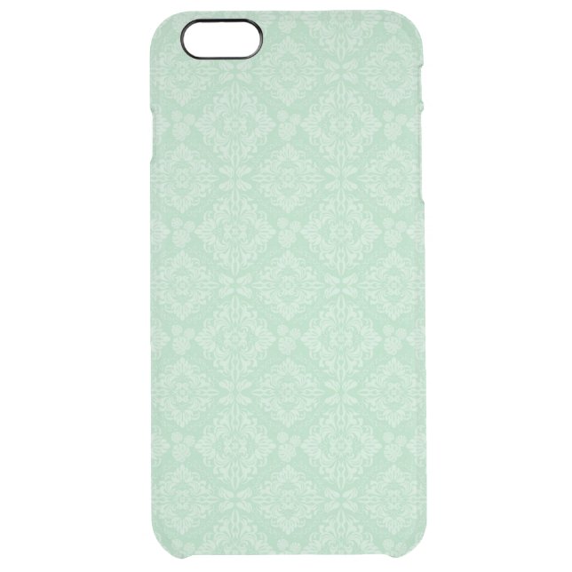 Green damask pattern uncommon iPhone case (Back)