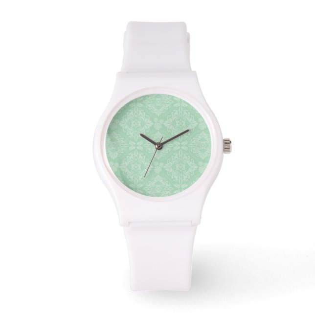 Green damask pattern watch (Front)