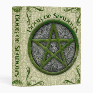 Green Damask Pentacle Pagan Book of Shadows Mini Binder