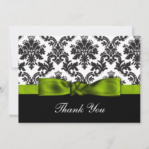 green damask ThankYou Cards