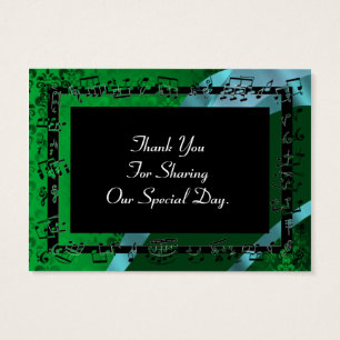 Green damask, wedding favor thank you tag