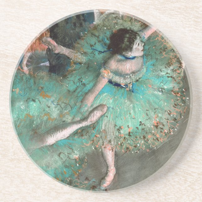 Green Dancer (Danseuse Verte) Edgar Degas Sandstone Coaster (Front)