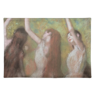 Green Dancers by Edgar Degas, Vintage Ballet Art Cloth Placemat