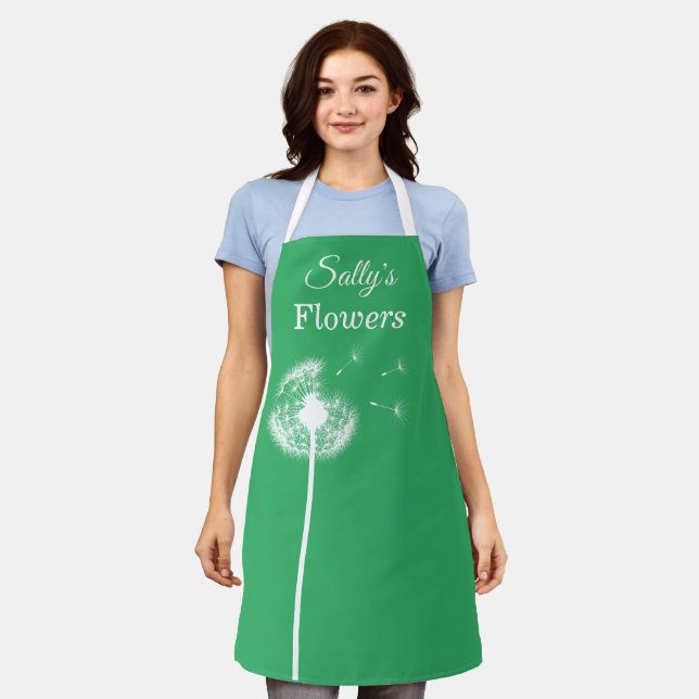 Green Dandelion Apron (Worn)