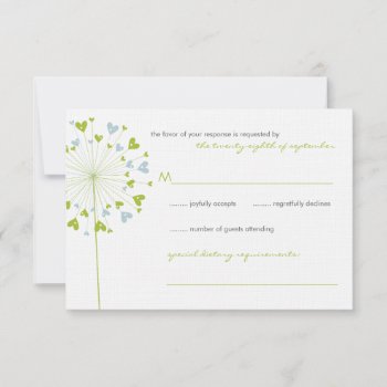 Green Dandelion Flowers Love Wedding Rsvp Card by fatfatin_blue_knot at Zazzle