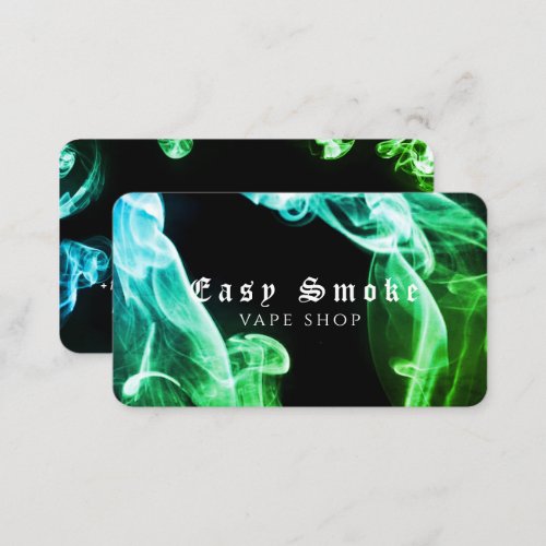 Green Dark Black Smoke Vape Shop Business Card